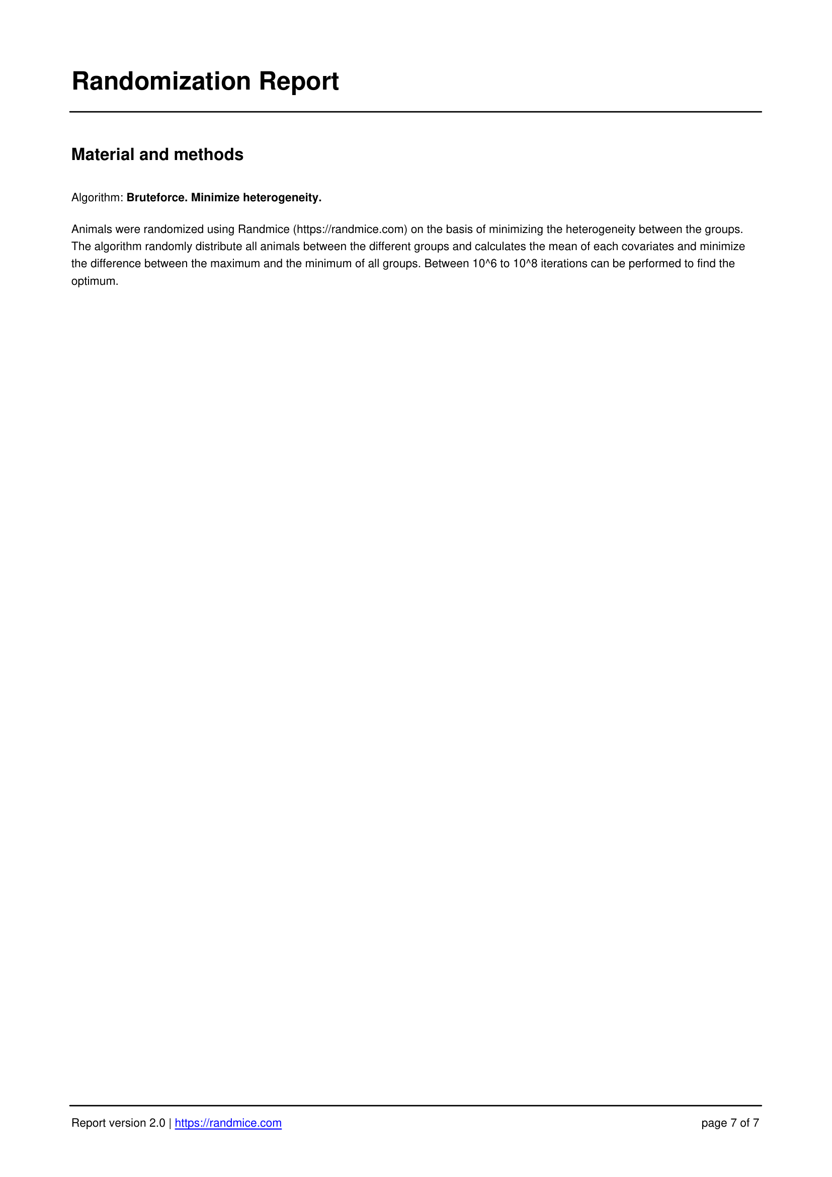 Randmice report page 7: ready-to-use material and methods paragraph for seamless integration into publications.